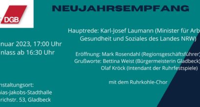DGB Emscher-Lippe Neujahrsempfang 6. Januar 2023 in Gladbeck