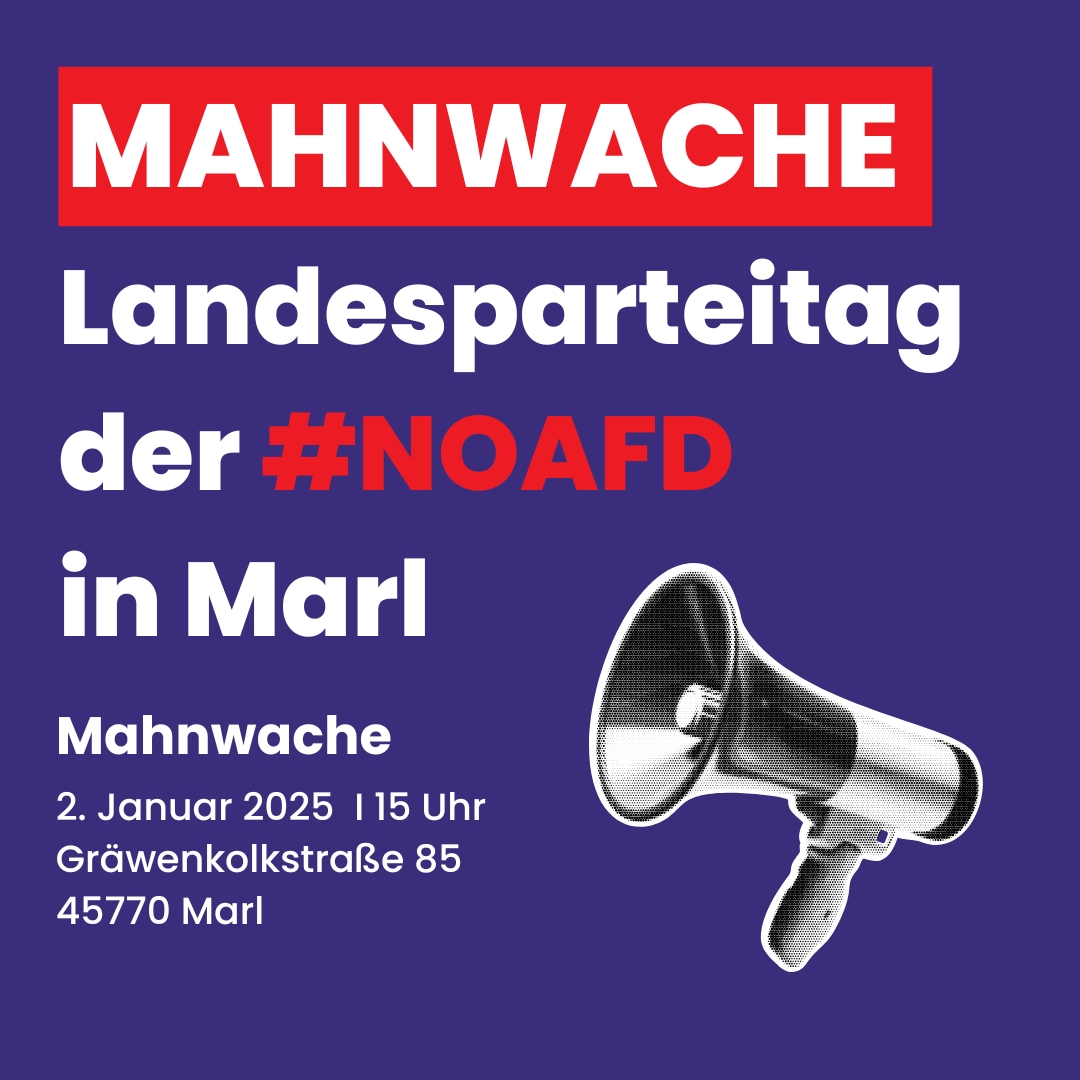 Mahnwache gegen den Parteitag der AfD in Marl am 2. Januar 2025 IG